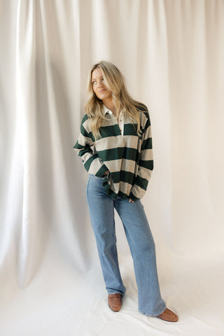Pierce Top, Stone Pine Stripe - The Red Thread Boutique