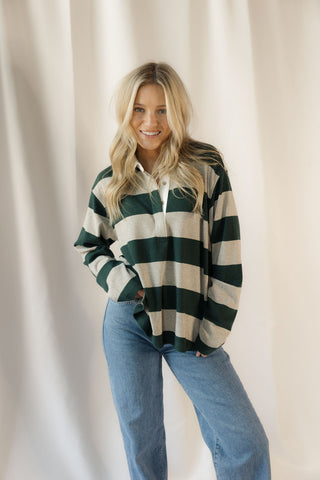 Pierce Top, Stone Pine Stripe - The Red Thread Boutique