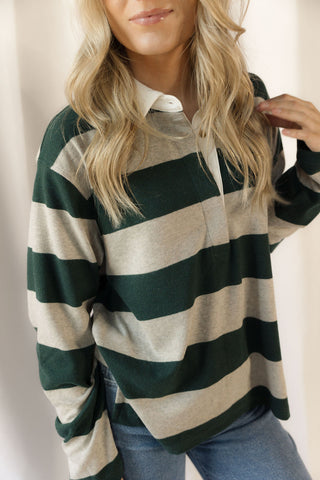 Pierce Top, Stone Pine Stripe - The Red Thread Boutique
