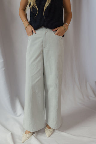Brooke Tailored Straight Leg Pants, Light Blue - The Red Thread Boutique