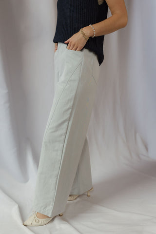 Brooke Tailored Straight Leg Pants, Light Blue - The Red Thread Boutique