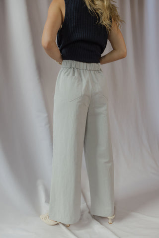 Brooke Tailored Straight Leg Pants, Light Blue - The Red Thread Boutique