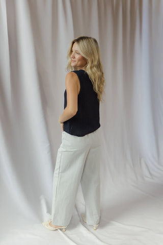Brooke Tailored Straight Leg Pants, Light Blue - The Red Thread Boutique