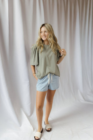 Sara Puff Sleeve Tee, Green