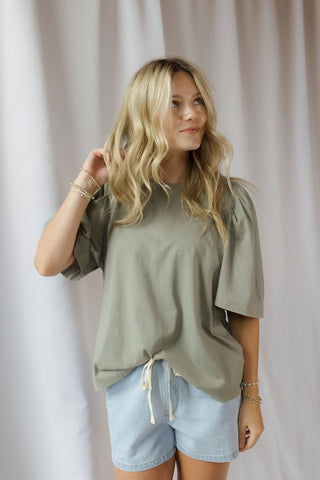 Sara Puff Sleeve Tee, Green