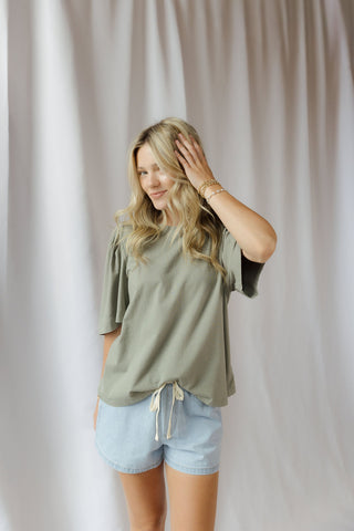 Sara Puff Sleeve Tee, Green