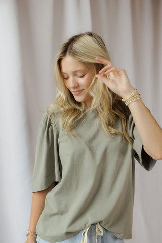 Sara Puff Sleeve Tee, Green