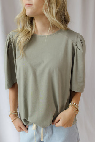 Sara Puff Sleeve Tee, Green