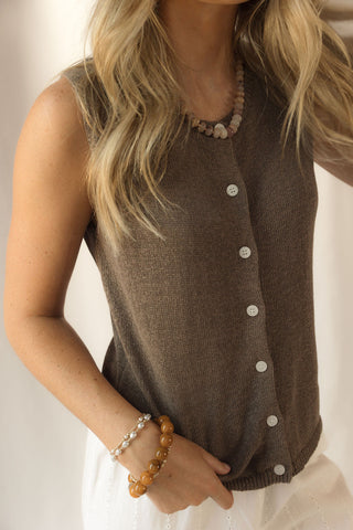 Z Supply Syd Sweater Vest, Pebble - The Red Thread Boutique