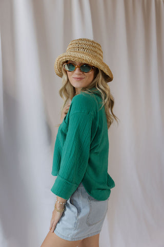 Z Supply Helena Shirt, Rainforest - The Red Thread Boutique