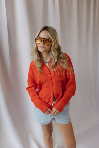 Z Supply The Perfect Airy Top, Lychee - The Red Thread Boutique