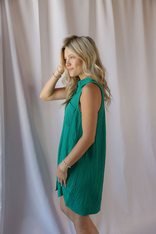 Z Supply New Light Crinkle Mini Dress, Rainforest - The Red Thread Boutique