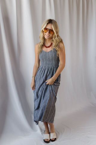 Z Supply Romy Stripe Dress, Eclipse - The Red Thread Boutique