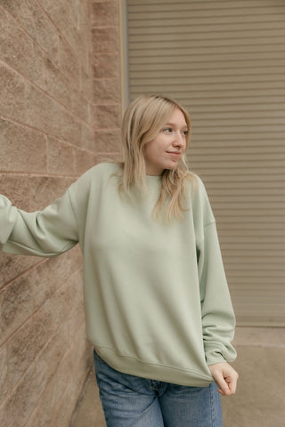 Scuba Mock Neck, Pistachio - The Red Thread Boutique