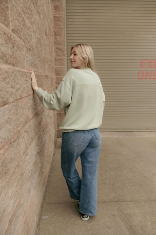 Scuba Mock Neck, Pistachio - The Red Thread Boutique