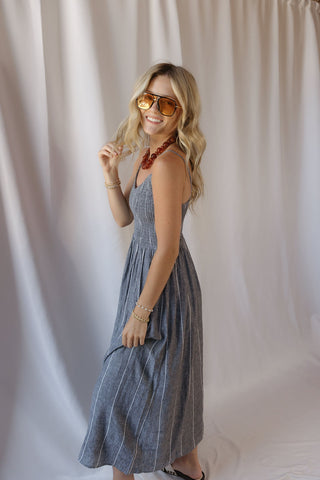 Z Supply Romy Stripe Dress, Eclipse - The Red Thread Boutique