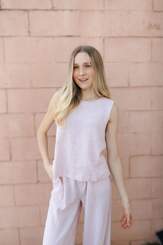 Anastasia Tank, White Clay