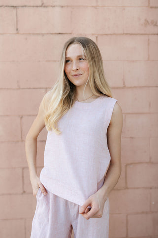 Anastasia Tank, White Clay