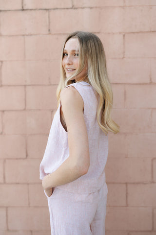 Anastasia Tank, White Clay