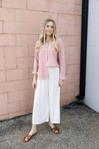 The Perfect Linen Top, Pink Smoke by Z Supply