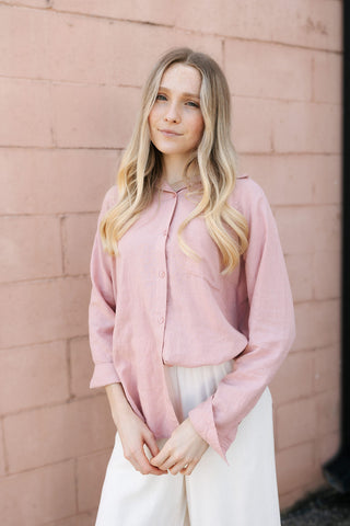 The Perfect Linen Top, Pink Smoke by Z Supply