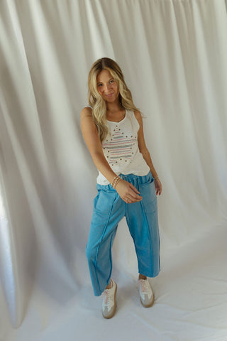 Basic Barrel Jogger, Day Blue - The Red Thread Boutique