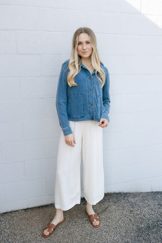 Bel Air Knit Denim Jacket, Vintage Indigo