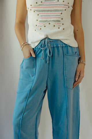 Basic Barrel Jogger, Day Blue - The Red Thread Boutique