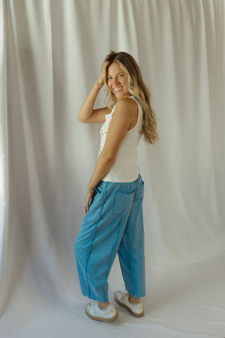 Basic Barrel Jogger, Day Blue - The Red Thread Boutique
