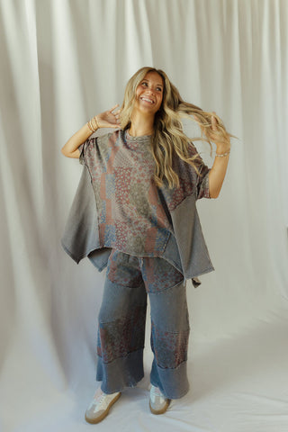 Salem Quilted Waffle Tee, Ash - The Red Thread Boutique