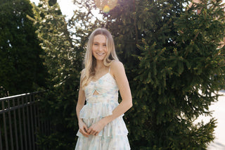 Ruffle Tiered Midi Dress, Blue