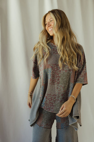 Salem Quilted Waffle Tee, Ash - The Red Thread Boutique