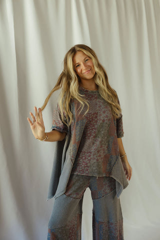Salem Quilted Waffle Tee, Ash - The Red Thread Boutique