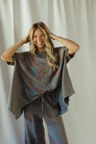 Salem Quilted Waffle Tee, Ash - The Red Thread Boutique