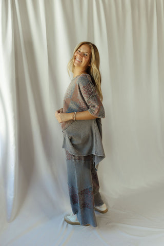 Salem Quilted Waffle Pants, Ash - The Red Thread Boutique
