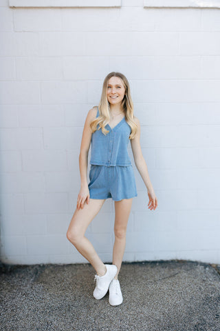Scout Jersey Denim Knit Shorts by Z Supply
