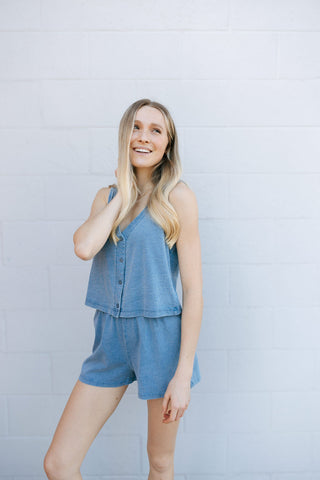 Solace Jersey Knit Denim Top, Medium Indigo by Z Supply