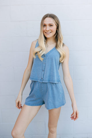 Solace Jersey Knit Denim Top, Medium Indigo by Z Supply