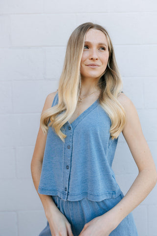Solace Jersey Knit Denim Top, Medium Indigo by Z Supply