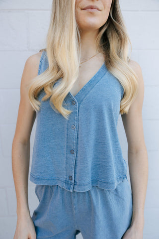 Solace Jersey Knit Denim Top, Medium Indigo by Z Supply