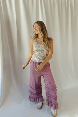 Rhea Floral Square Neck Tank - The Red Thread Boutique