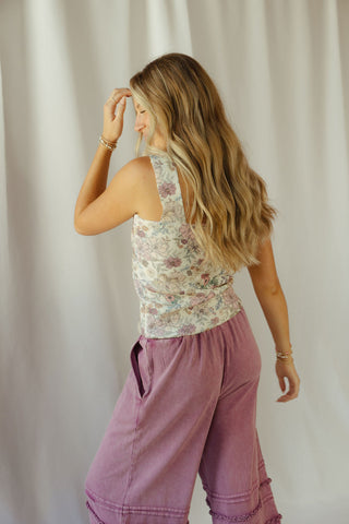 Rhea Floral Square Neck Tank - The Red Thread Boutique