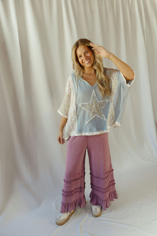 Star Hooded Top, Blue - The Red Thread Boutique