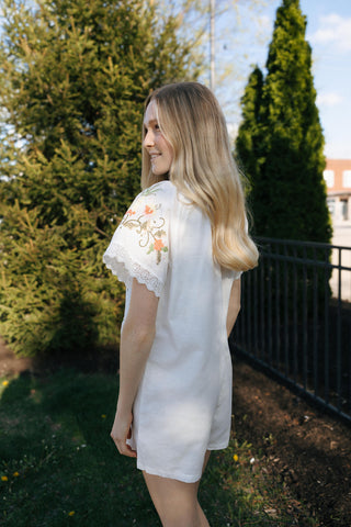 Embroidered Tassel SS Romper
