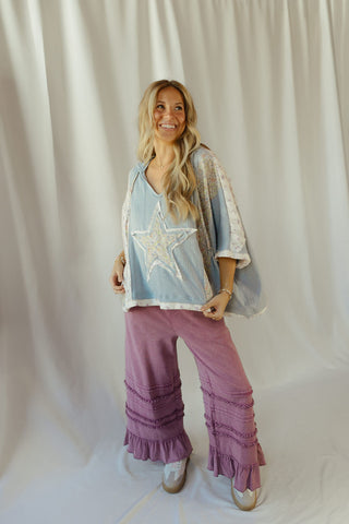 Star Hooded Top, Blue - The Red Thread Boutique
