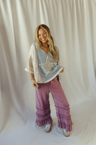 Star Hooded Top, Blue - The Red Thread Boutique