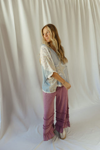 Star Hooded Top, Blue - The Red Thread Boutique