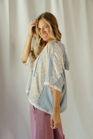 Star Hooded Top, Blue - The Red Thread Boutique