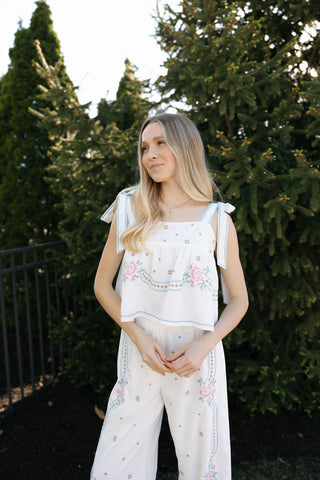 Embroidered Tank/Pants Set