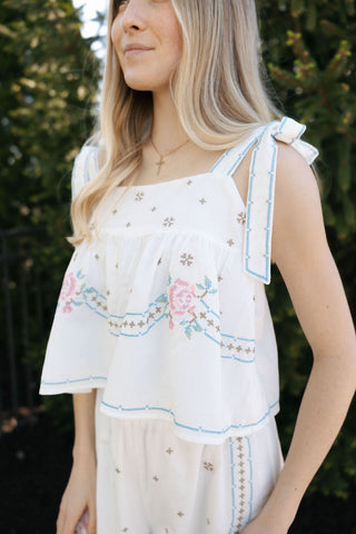 Embroidered Tank/Pants Set